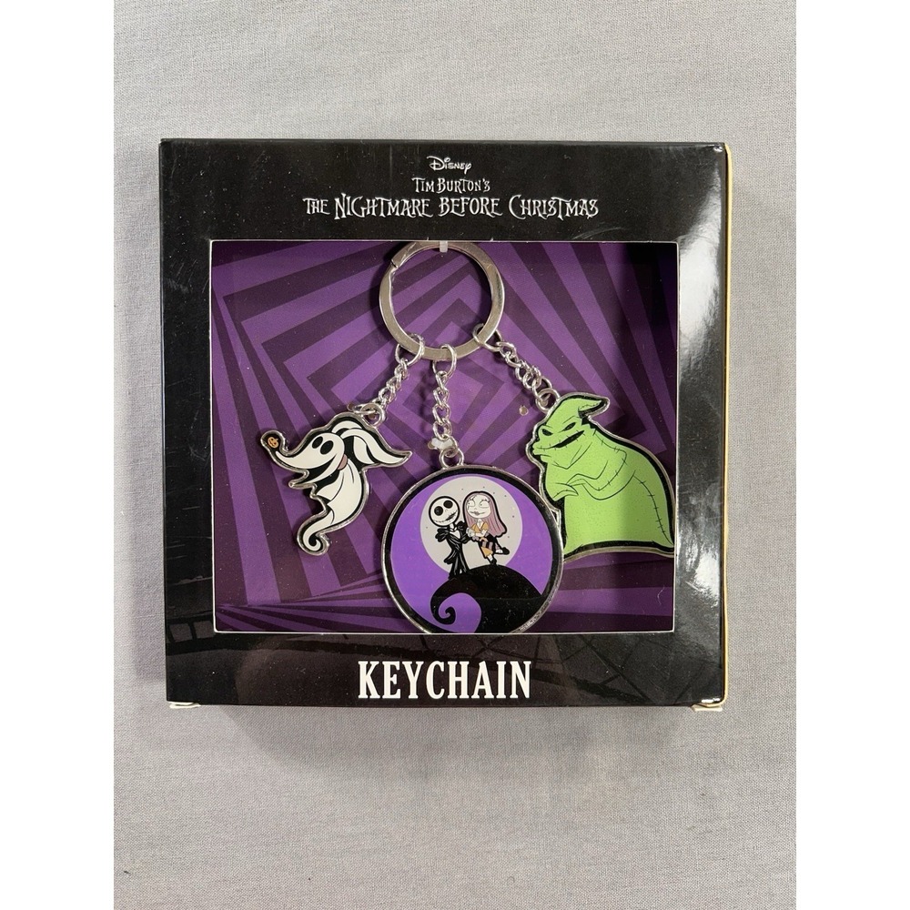 Disney‎ Nightmare Before Christmas metal keychain Jack Skellington, Sally, Zero
